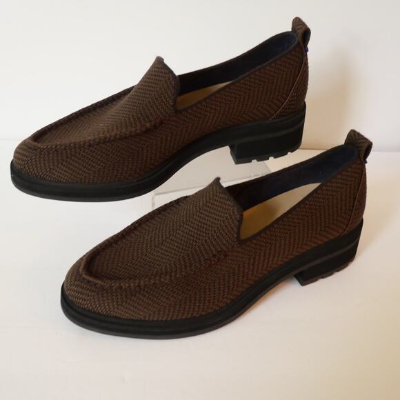 Rothy's Shoes - Rothy's Women's 6 Lug Loafer Brown Herringbone Chunky Heel Slip On Shoes NEW